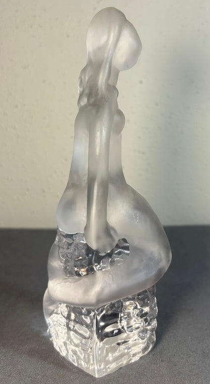 Vintage 1960’s Swedish Mid Century Modern Paul Kedelv for Reijmyre Glasbruk Art Glass Mermaid Sculpture Figurine