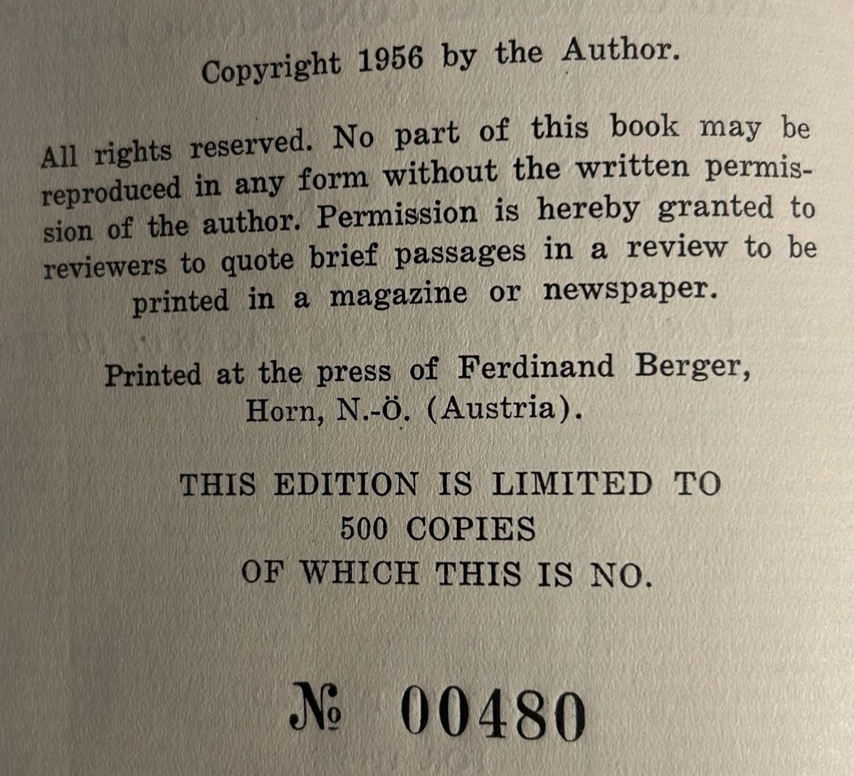 Vintage 1956 “Casanoviana: An Annotated World Bibliography of Jacques Casanova de Seingalt and of Works Concerning Him” Limited Edition Softcover Book (#480/500)