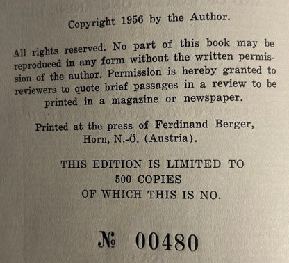 Vintage 1956 “Casanoviana: An Annotated World Bibliography of Jacques Casanova de Seingalt and of Works Concerning Him” Limited Edition Softcover Book (#480/500)