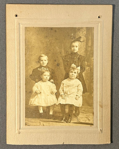 Lot of 4 Late 19th Century American Victorian Cabinet Card/Studio Print Portrait Photographs