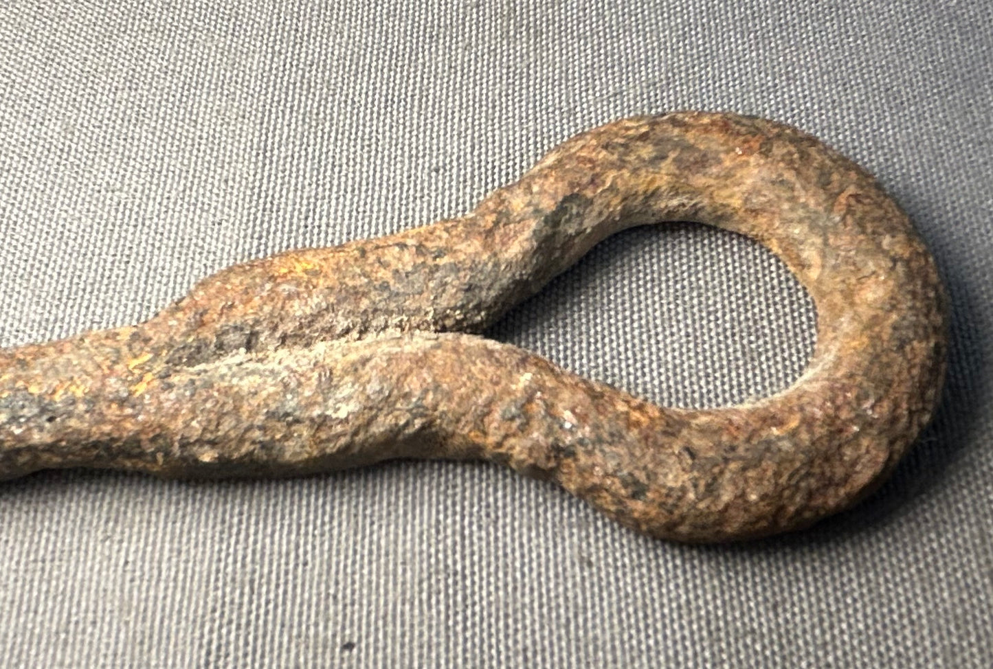 Late 19th Century American Primitive Hand-Forged Wrought Iron Double-Eye Linkage Rod