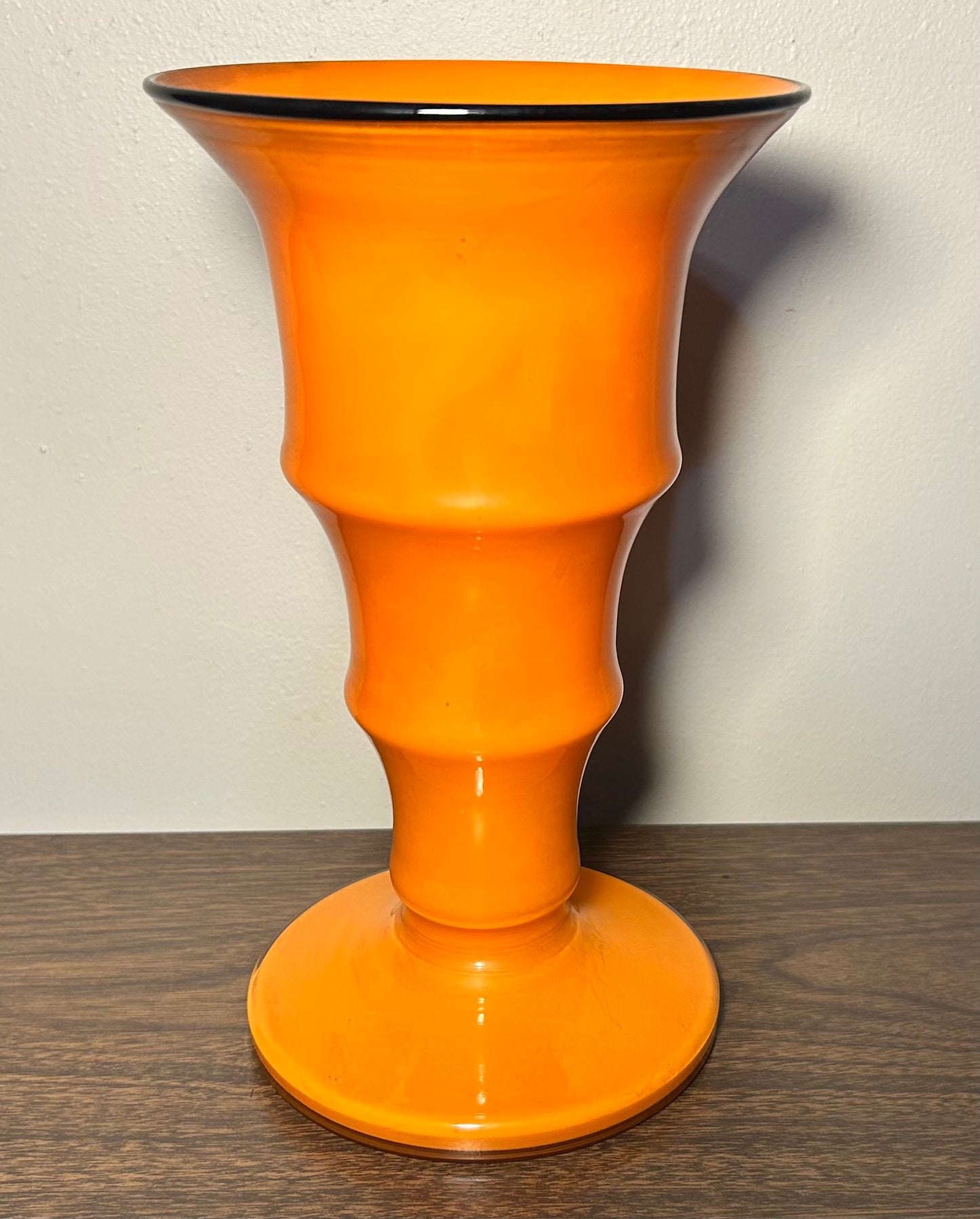 1930’s Czechoslovakia Art Deco Tango Glass Footed Trumpet Vase