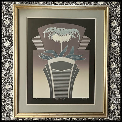 Karl Eisler - “Deco Vase” Signed Framed Limited Edition Serigraph Print (#378/2500) (1984) (American)
