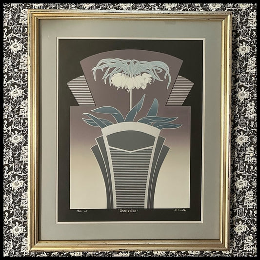 Karl Eisler - “Deco Vase” Signed Framed Limited Edition Serigraph Print (#378/2500) (1984) (American)