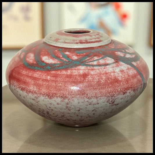 Vintage 1980’s American Contemporary Style Gary Kosmas Art Pottery Clay Rotund Vase