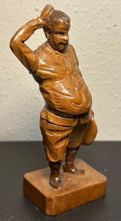 Vintage Mid 20th Century Spanish Ouro Artesenia Sancho Panza Hand-Carved Wooden Figurine