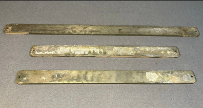 Set of 3 Late 1940’s American Delta Line SS Del Norte Cast Brass Metal Ship Chief Engineer Signs in Different Languages