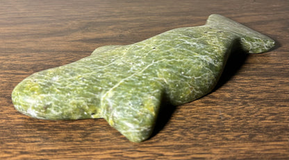 Vintage Canadian Inuit Serpentine Stone Whale Carving (20th Century)
