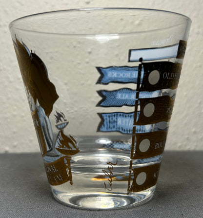Vintage 1960’s American Mid Century Modern Culver International Drinking Team Lowball Glass