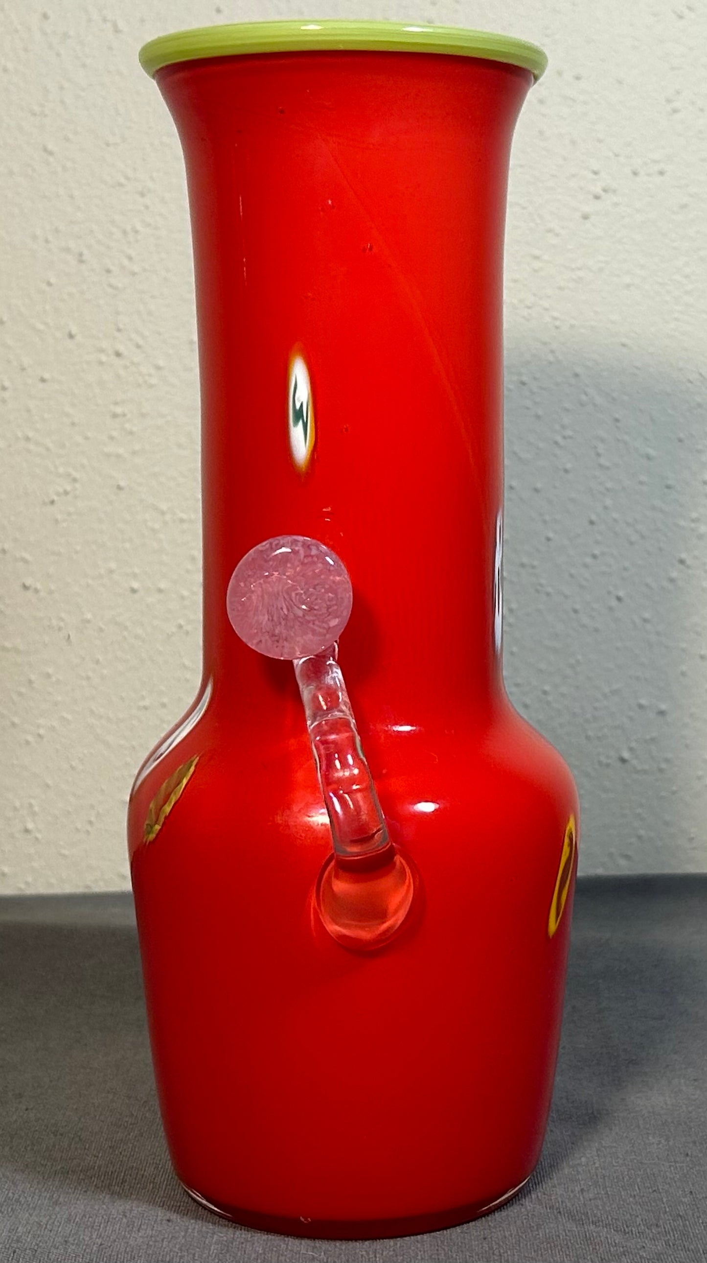 Vintage Studio Inferno Mitchell Gaudet Art Glass Postmodern Style Double-Handled Baluster Vase (New Orleans) (20th Century)