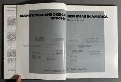 Vintage 1991 “Architecture and Design 1970-1990: New Ideas in America" by Beverly Russell Hardcover Book