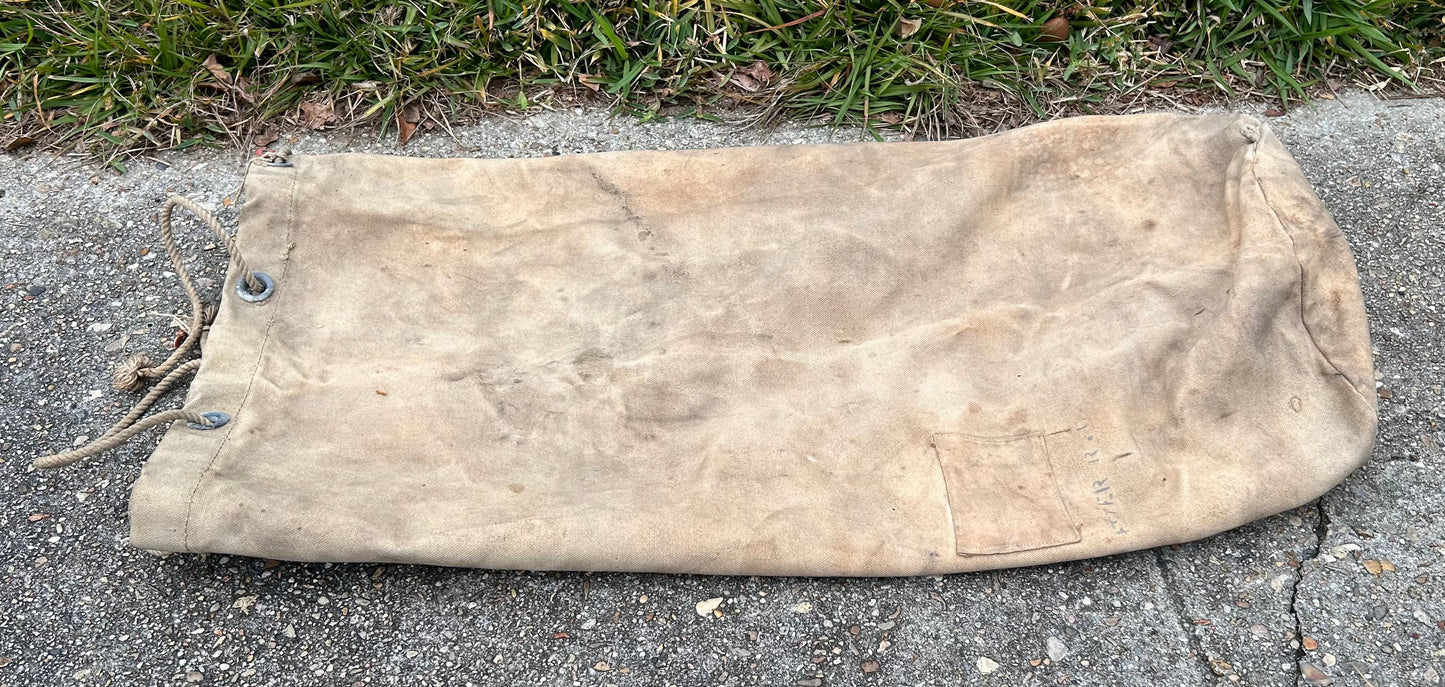 1940’s World War II Era American U.S. Navy Canvas Duffel Seabag