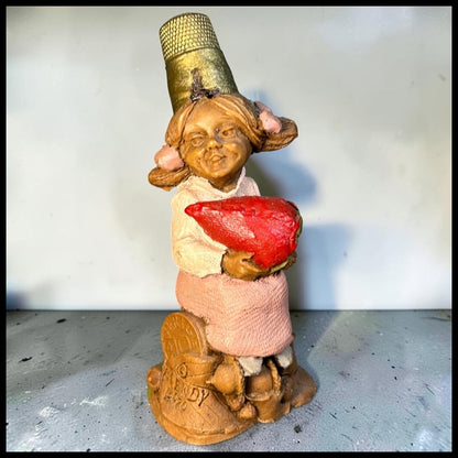 Vintage 1989 American Tom Clark Mendy Resin Thimble Gnome Figurine with COA and Story Card