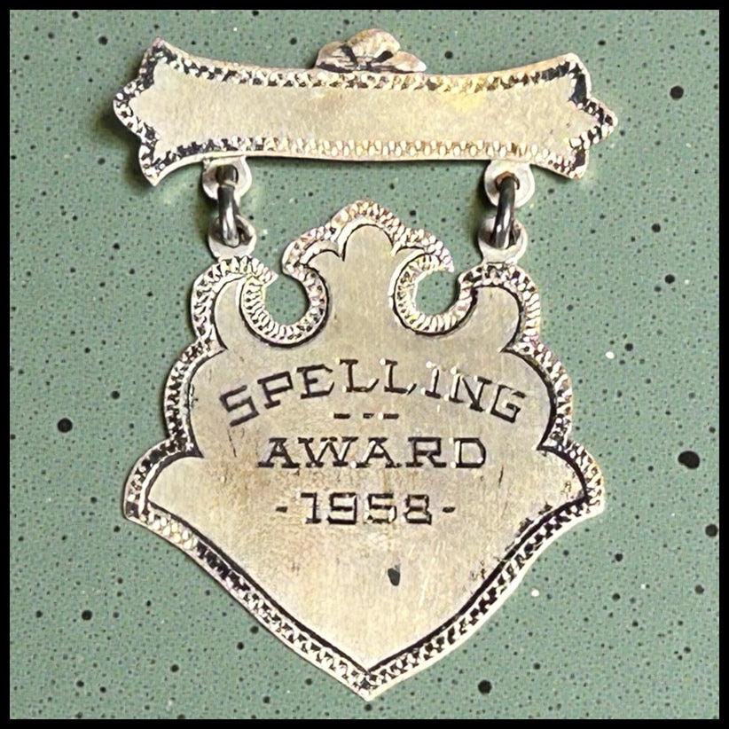Vintage 1958 American Leonard Krower Sterling Silver Spelling Award Medal (New Orleans)