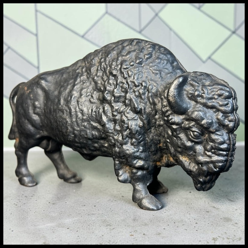 1920’s American A.C. Williams Company Cast Iron Bison Still Bank
