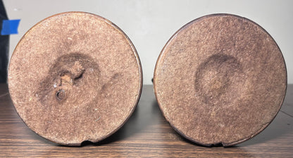 Set of 2 Early 20th Century French Bronze-Clad Plaster Breton Man and Woman Sculptures on Wood Bases