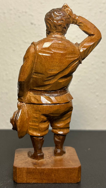 Vintage Mid 20th Century Spanish Ouro Artesenia Sancho Panza Hand-Carved Wooden Figurine