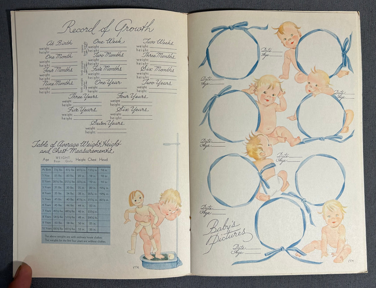 Late 1940’s American “Baby’s First Years” Blue Paperback Memory Journal Book