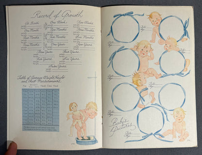 Late 1940’s American “Baby’s First Years” Blue Paperback Memory Journal Book