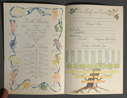 Late 1940’s American “Baby’s First Years” Pink Paperback Memory Journal Book