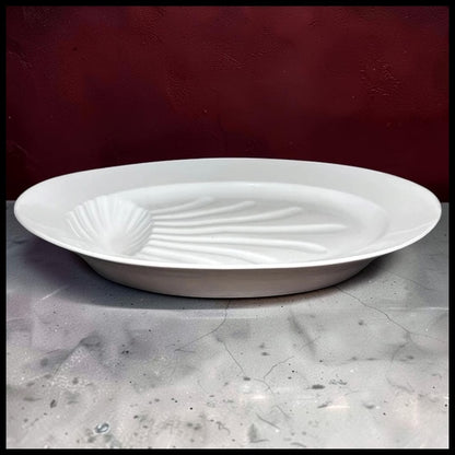 Circa 1900 French White Ironstone China Gigot Roasted Lamb Meat Oval Platter