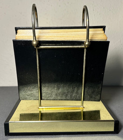 Vintage 1960’s American Hollywood Regency A & M Leatherlines Speckled Brass Photosphere 100 Flip Photo Album