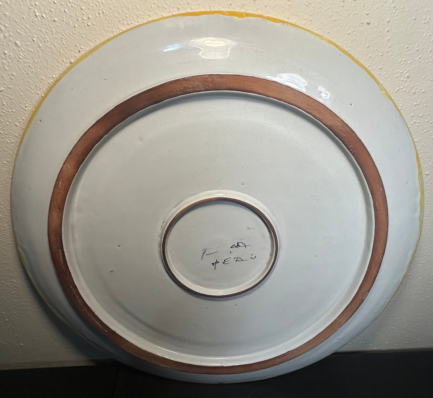 Vintage 1950’s Peruvian Fabrica Ceramica Artistica Pottery Glazed Terracotta Matador/Bull Motif Master Charger Platter