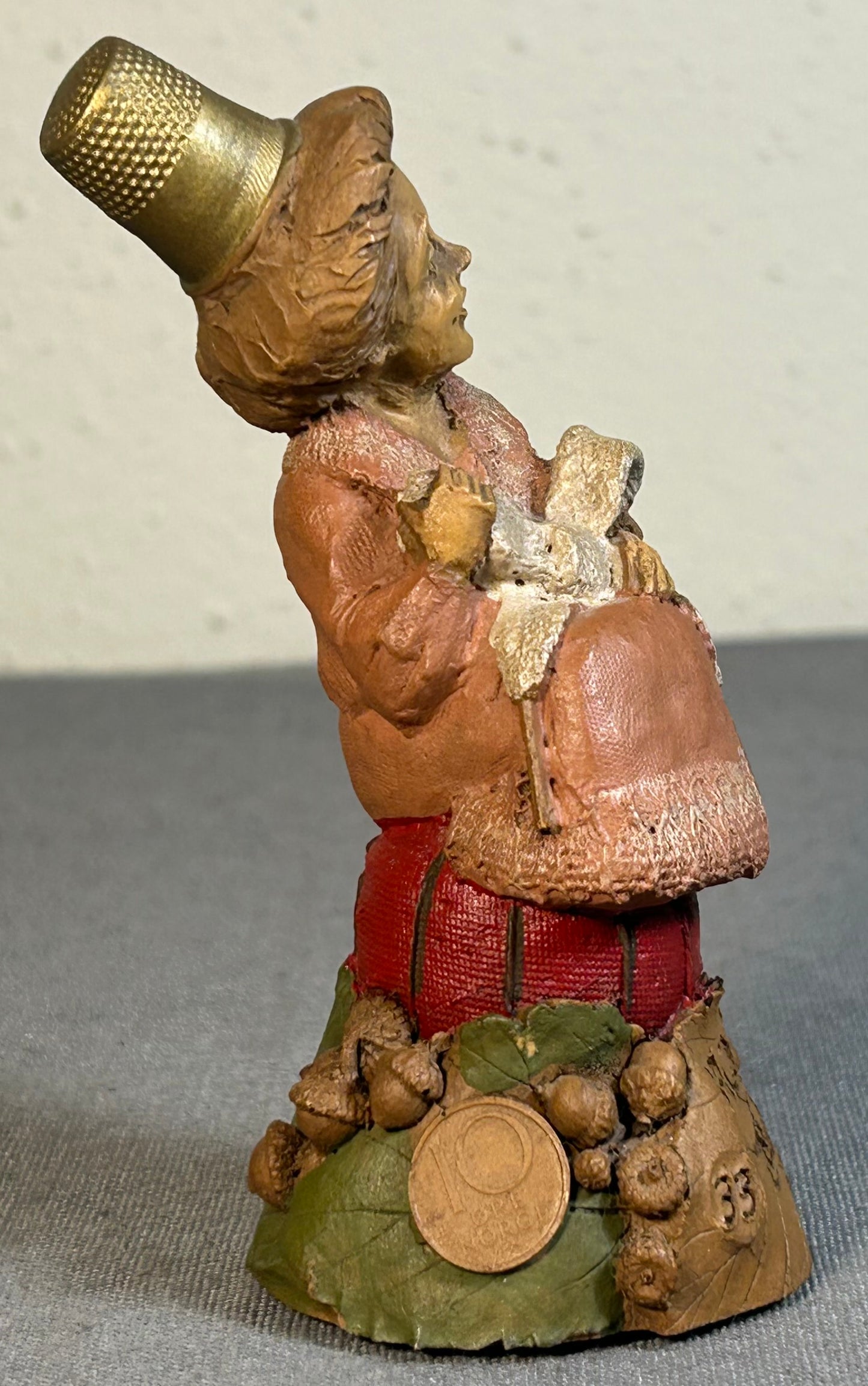 Vintage 1991 American Tom Clark Lacy Resin Thimble Gnome Figurine with COA and Story Card