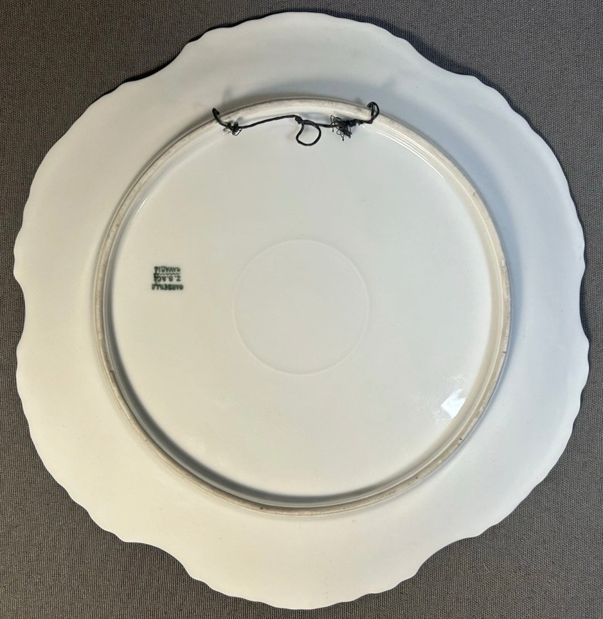 Early 20th Century Bavarian Zeh, Scherzer & Co. Porcelain Hand-Painted Transferware Botanical Fruit Arrangement Motif Plate