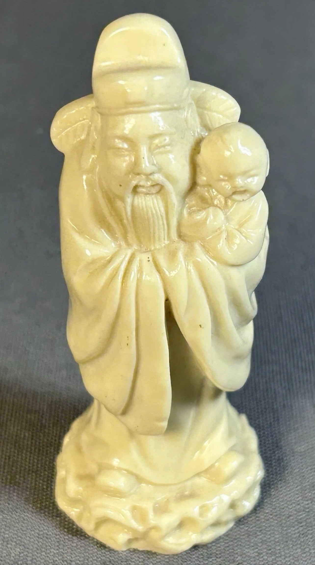 Vintage 1960’s Chinese Faux Ivory Resin Taoist God Fu Xing Figurine