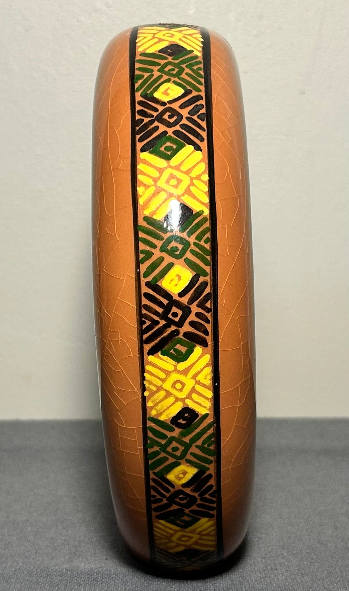 Vintage Circa 1970 Santa Maria de Jesus Ceresa Guatemala Pottery Terracotta Standing Ring Vase