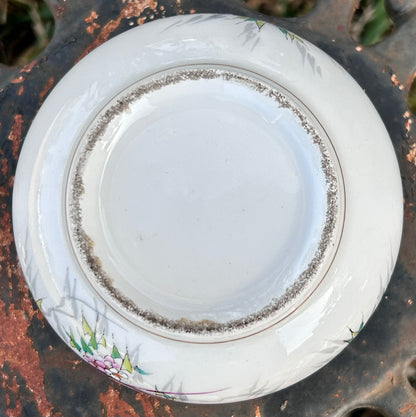 Vintage 1960’s Japanese Porcelain Hand-Painted Floral/Bird Motifs Lidded Vanity Jar