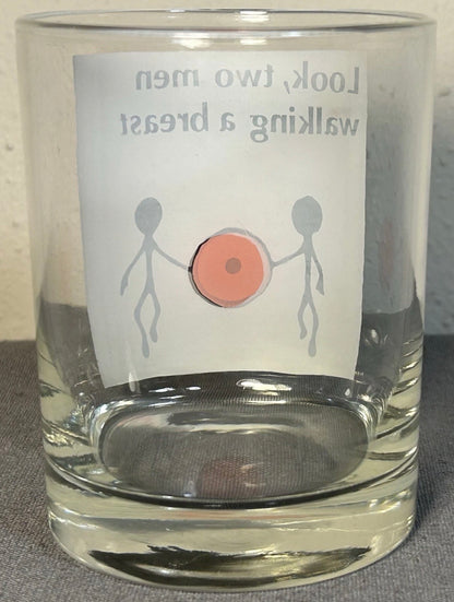1960’s American Mid Century Modern Novelty Adult Humor Lowball/Rocks Glass