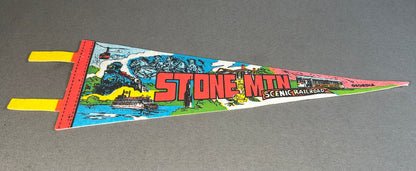 Vintage 1970’s American IMPKO Stone Mountain Scenic Railroad Georgia Souvenir Felt Pennant