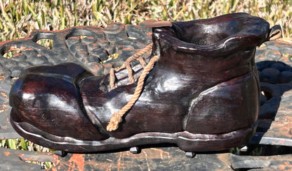 Vintage 1970’s German W.P. Muller Old Shoe Ashtray Wood Carving