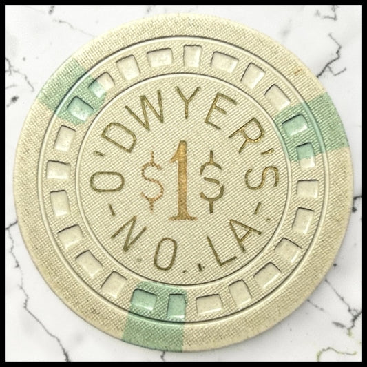 Vintage 1949-1951 American O’Dwyer’s Illegal Casino Gambling Club $1.00 Clay Poker Chip (New Orleans/Jefferson, Louisiana)