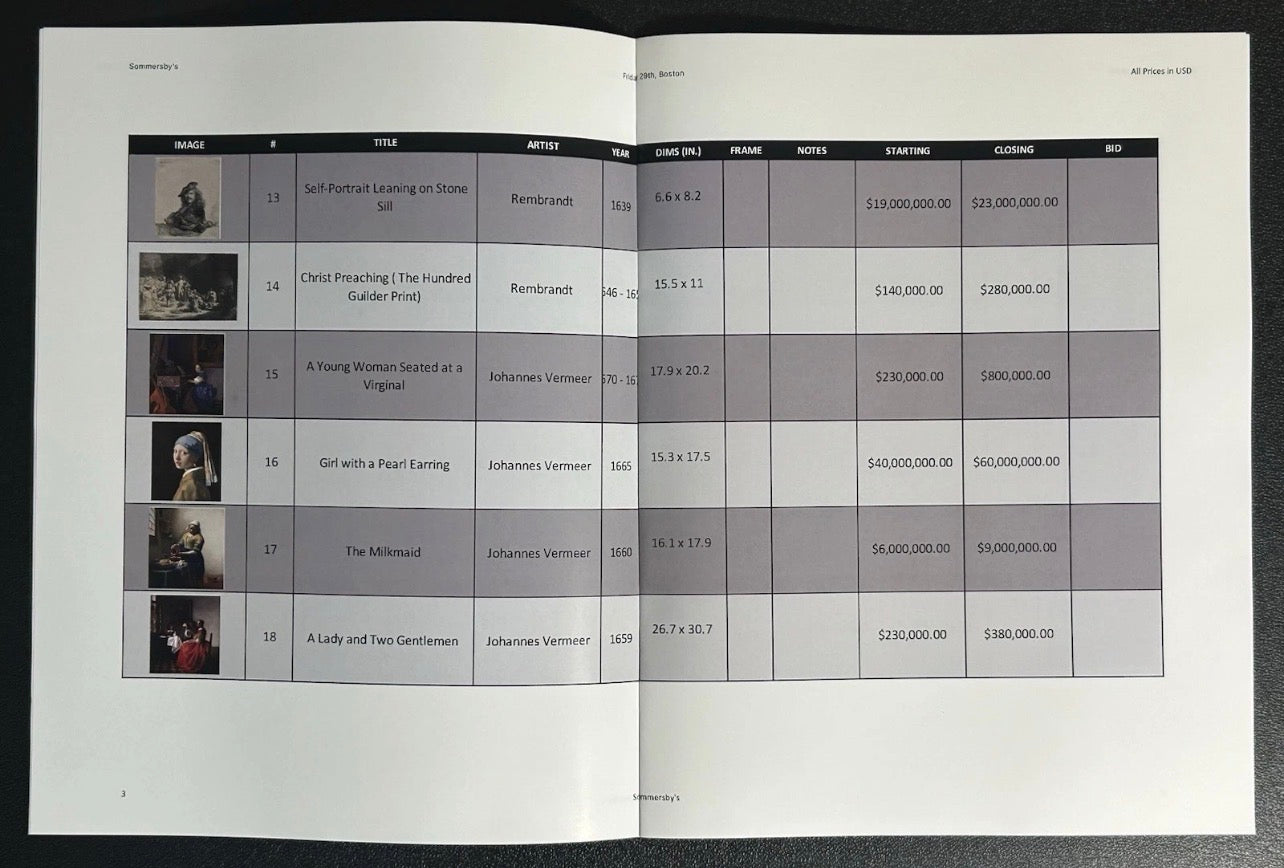Leverage: Redemption Sommersby’s Auction House Catalog Hero Prop (“The Too Many Rembrandts Job”) (Season 1 Episode 1)