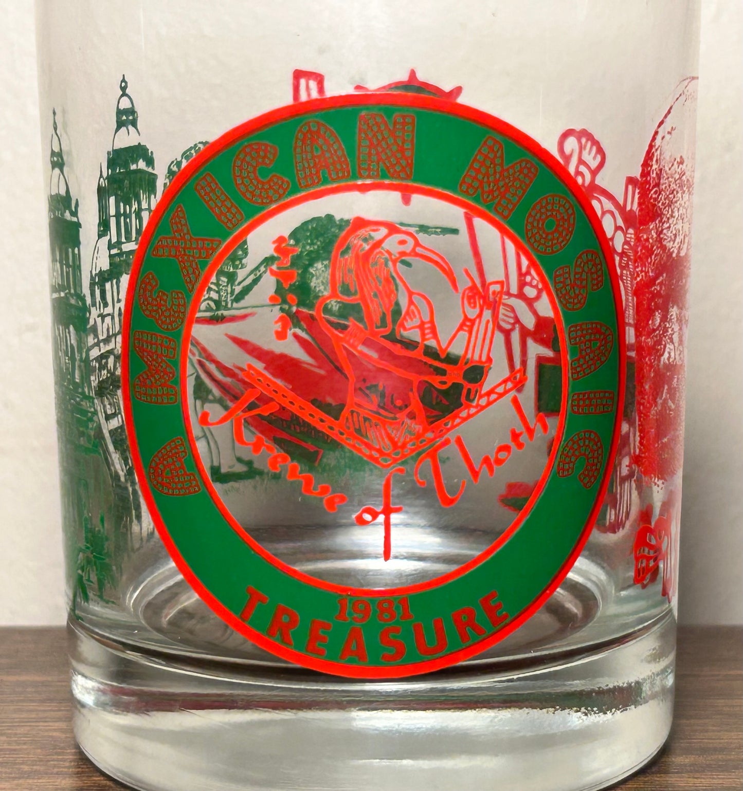 Vintage 1981 Krewe of Thoth “A Mexican Mosaic” Lowball Glass (New Orleans Mardi Gras)