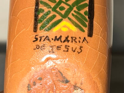 Vintage Circa 1970 Santa Maria de Jesus Ceresa Guatemala Pottery Terracotta Standing Ring Vase