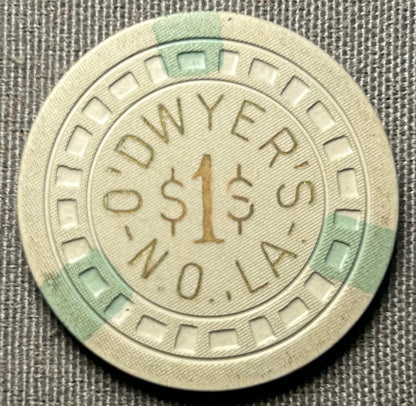 Vintage 1949-1951 American O’Dwyer’s Illegal Casino Gambling Club $1.00 Clay Poker Chip (New Orleans/Jefferson, Louisiana)