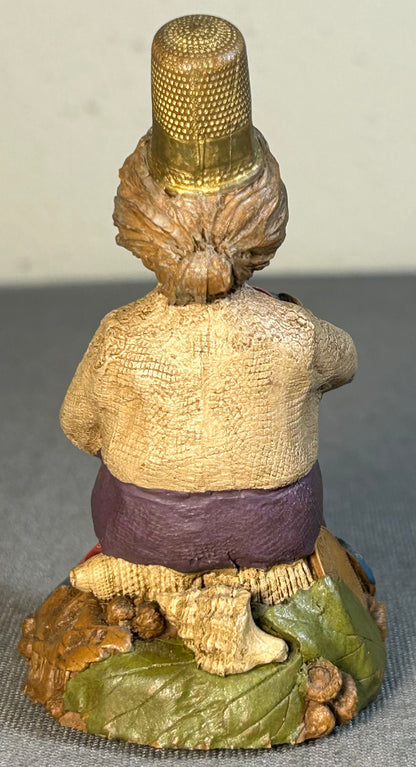 Vintage 1992 American Tom Clark Mother of Pearl Resin Thimble Gnome Figurine with COA and Story Card
