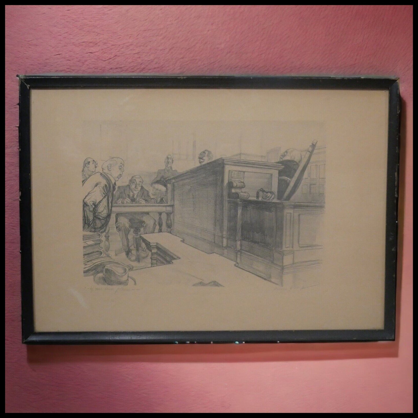 William Sharp - "if your honor please" Signed Lithograph Print (American) (Circa 1950)