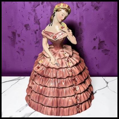 1940’s American Goldscheider Everlast Corp. Ceramic Quadrille Woman Figurine by P. Porcher