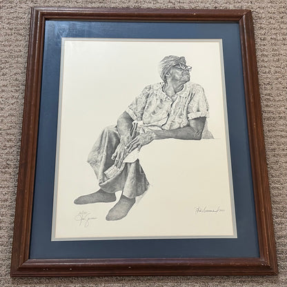 Joey Kim Sessums - “Singing a Prayer” Framed Limited Edition Signed Lithograph Print (#114/180) (Mississippi) (1981)