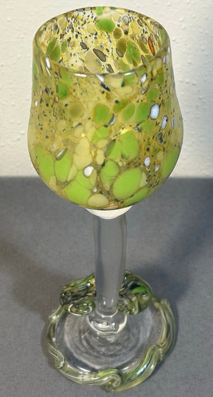 2002 Teri Walker Studio Art Glass Contemporary Style Goblet Chalice (New Orleans, Louisiana)