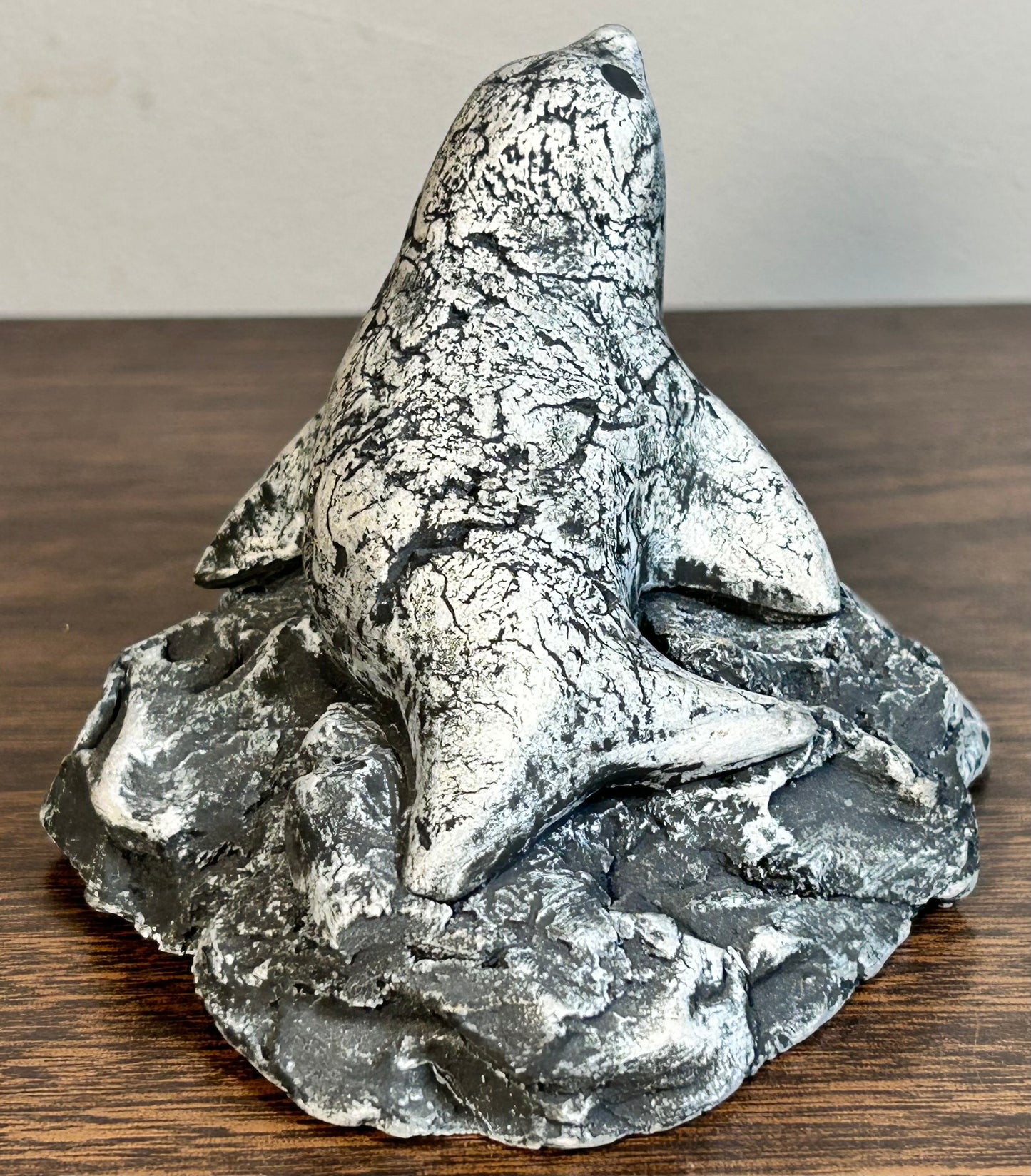 Vintage Circa 1970 American Shapes of Clay Mount St. Helen’s Volcanic Ash Seal on Rock Figurine by Stan Langtwait