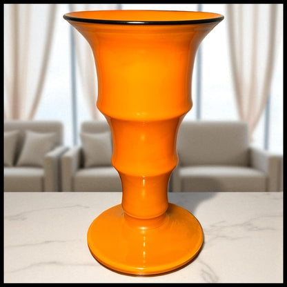 1930’s Czechoslovakia Art Deco Tango Glass Footed Trumpet Vase