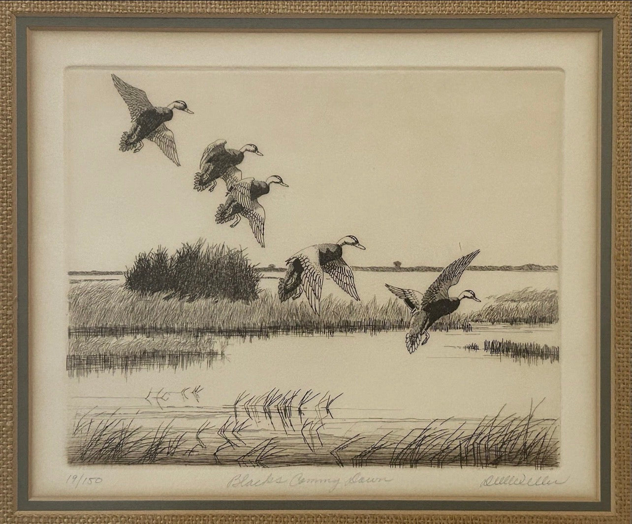 Vintage Circa 1970 Dell Weller - “Blacks Coming Down” Framed Signed Limited Edition Etching (#19/150) (New Orleans, Louisiana)
