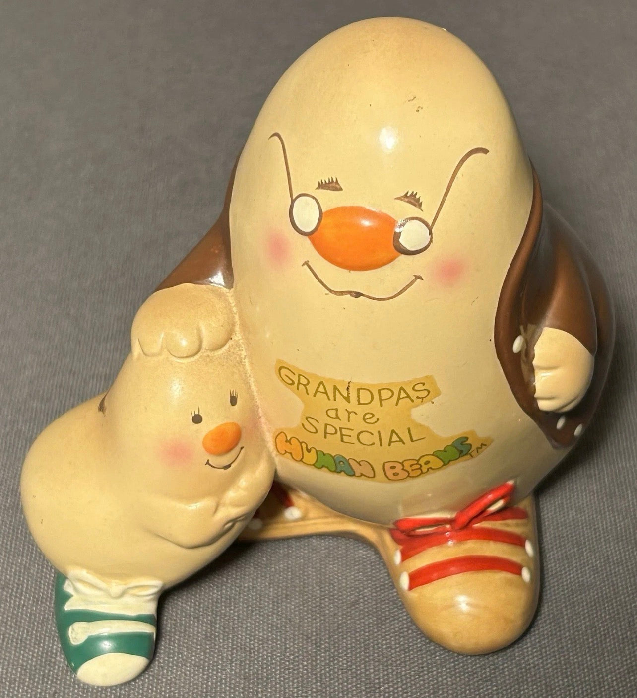 1981 Enesco Human Beans Grandpas Are Special Ceramic Figurine Made in Sri Lanka
