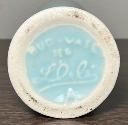 Vintage 1950’s American Mid Century Modern L’Orle Pottery Ceramic Pastel Blue Bud Vase